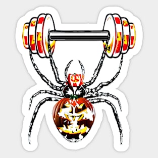 Workout: FUNNY PUMPKIN SPIDER Sticker